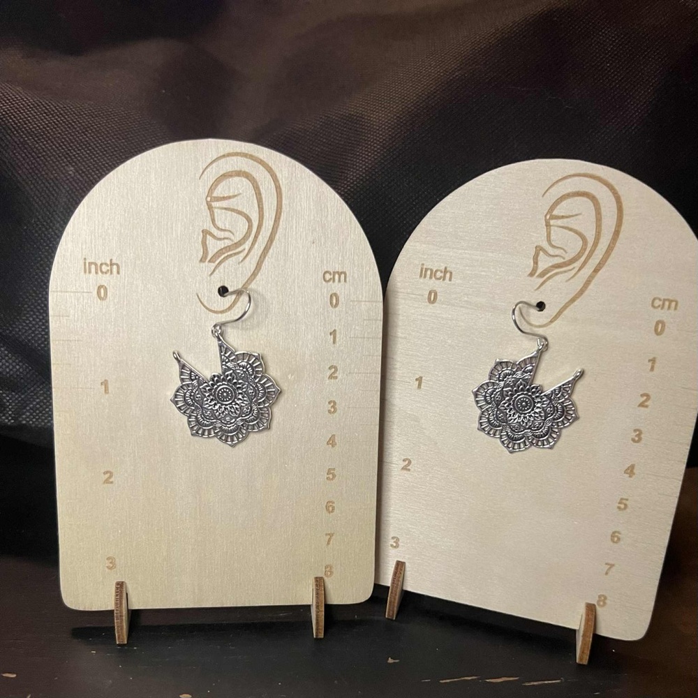Intricate Silver Floral Earrings